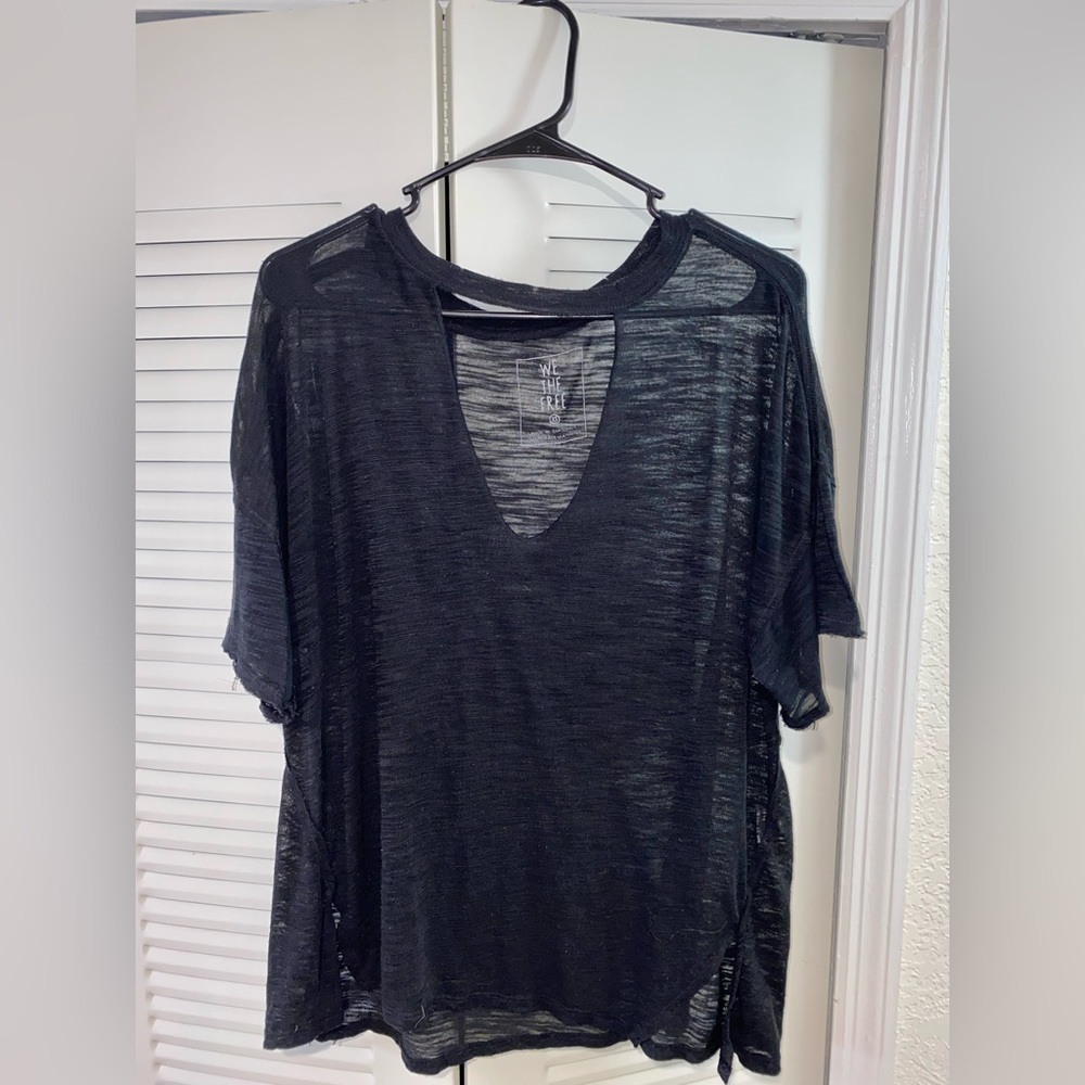 Free People Oversized Distressed Tee Size XS